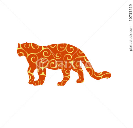 Leopard wildcat color silhouette animal 30735819