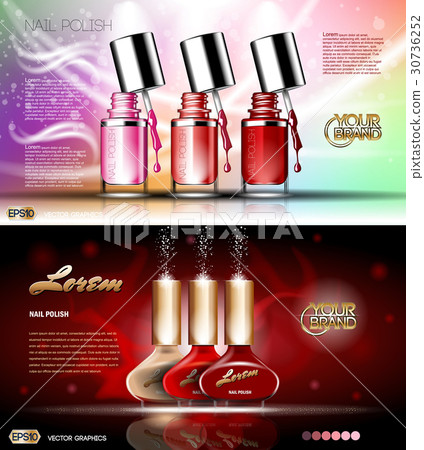 Digital vector transparent nail polish set 30736252