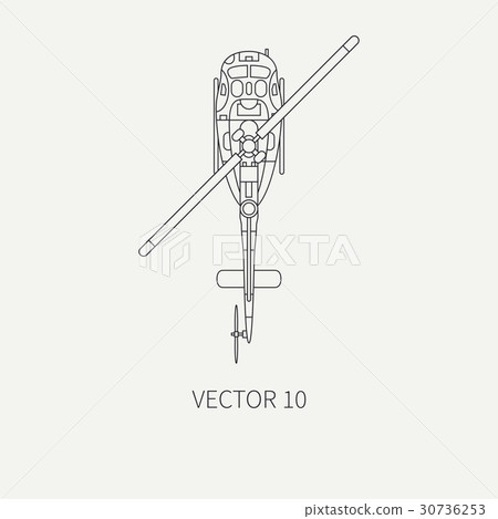 Line flat vector icon military turboprop 30736253