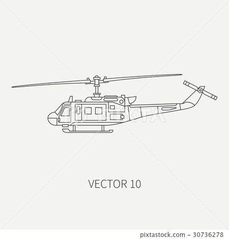 Line flat vector icon military turboprop 30736278