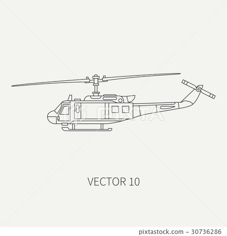 Line flat vector icon military turboprop 30736286