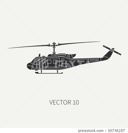 Silhouette. Line flat vector icon military 30736287