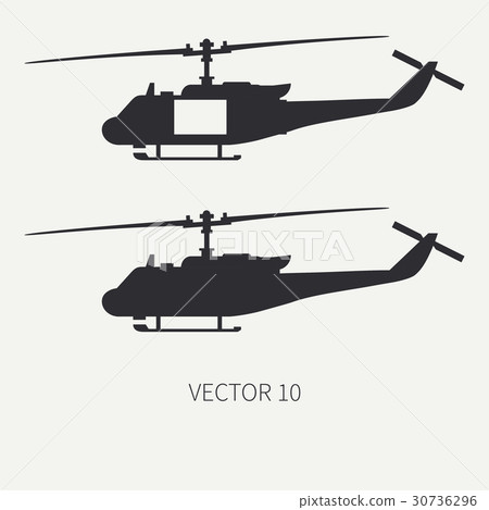 Silhouette. Line flat vector icon set military 30736296