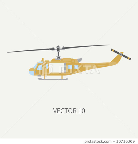 Plain flat color vector icon military turboprop 30736309