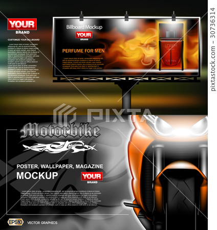Digital vector, lightbox advertising with perfume Digital vector, lightbox advertising with perfume 30736314