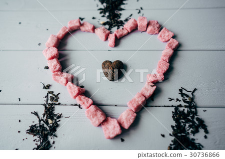 A white mug with pink heart 30736866