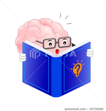 Cute brain cartoon character reading book. - Stock Illustration [30736890]  - PIXTA