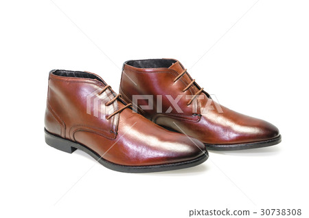 Borwn leather men shoes isolated on white Borwn leather men shoes isolated on white 30738308