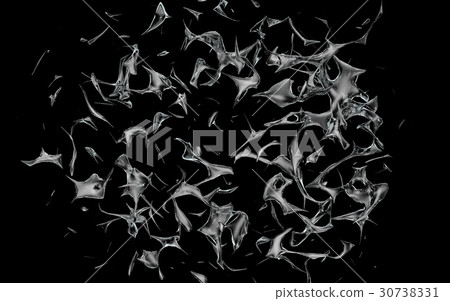 Explosion of the glass granade broken into pieces Explosion of the glass granade broken into pieces 30738331