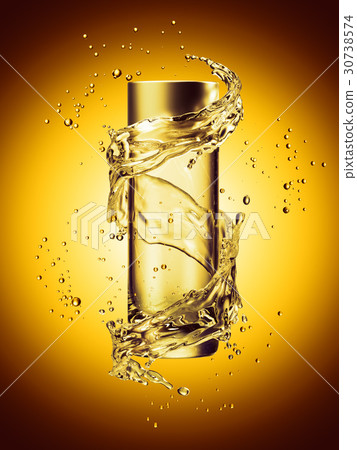 Cream bottle mock up in water splash of yellow Cream bottle mock up in water splash of yellow 30738574