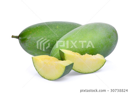 fresh green mango isolated on white background fresh green mango isolated on white background 30738824