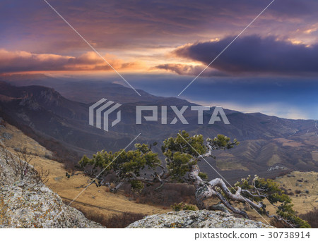 Autumn landscape in a mountain. Crimea, Demerdzhi 30738914