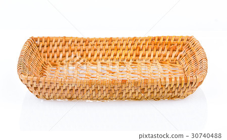 Basket wicker on isolated white background. Basket wicker on isolated white background. 30740488