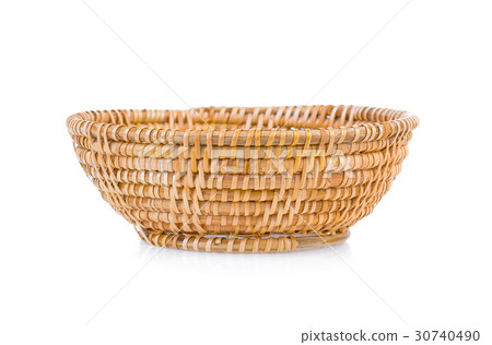 Basket wicker on isolated white background. 30740490