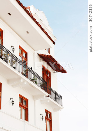 Wide angle view of new buildings in Casco Viejo. Wide angle view of new buildings in Casco Viejo. 30742336