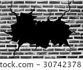 Wall Cracked with Black Hole for  Background 30742378