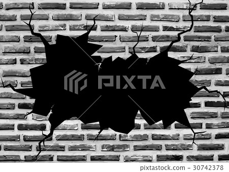 Wall Cracked with Black Hole for  Background 30742378