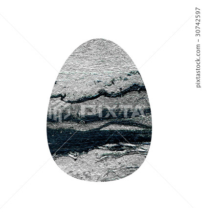 Happy Easter monochrome egg with acrylic texture 30742597