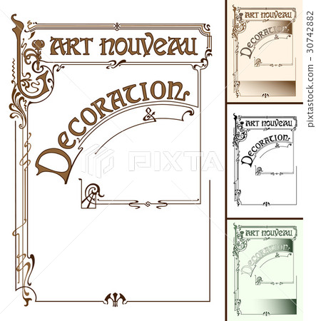 Frame in the style of art nouveau with the inscrip 30742882