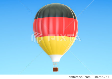 Hot air balloon with Germany flag, 3D rendering 30743265
