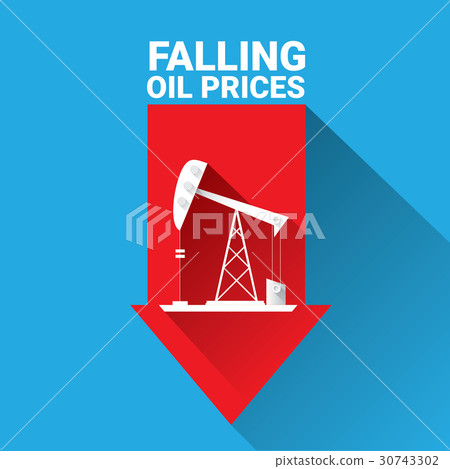 Oil price falling down graph illustration. vector 30743302
