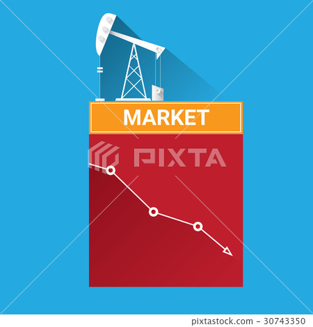Oil price falling down graph illustration. vector 30743350