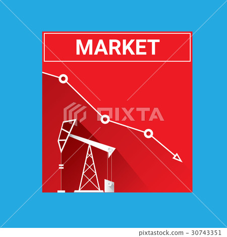 Oil price falling down graph illustration. vector Oil price falling down graph illustration. vector 30743351