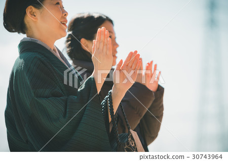 拜拜 父母和小孩 親子 30743964