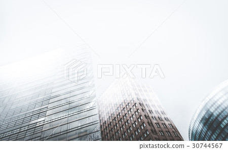 Skyscraper buildings in misty fog - architecture 30744567