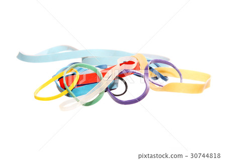 A colorful rubber bands as a background A colorful rubber bands as a background 30744818