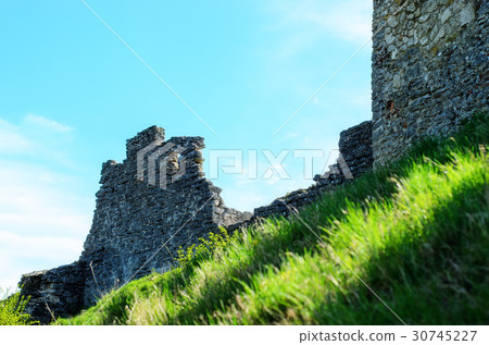 Ruin of medieval stone wall Kremenets 30745227