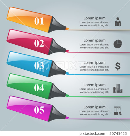 Abstract marker drawing 3d infographics 30745423