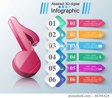 Music education Infographic. Note icon. 30745424