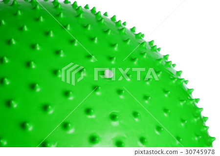 Close up of an green fitness ball isolated Close up of an green fitness ball isolated 30745978