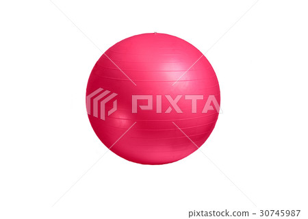 Close up of an pink fitness ball isolated Close up of an pink fitness ball isolated 30745987