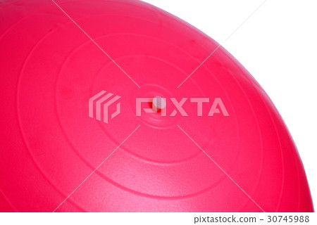 Close up of an pink fitness ball isolated Close up of an pink fitness ball isolated 30745988