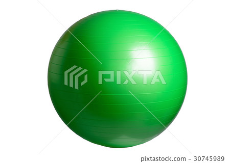 Close up of an green fitness ball isolated Close up of an green fitness ball isolated 30745989