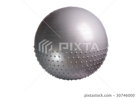 Close up of an gray fitness ball isolated Close up of an gray fitness ball isolated 30746000
