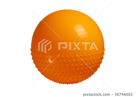 Close up of an orange fitness ball isolated Close up of an orange fitness ball isolated 30746002
