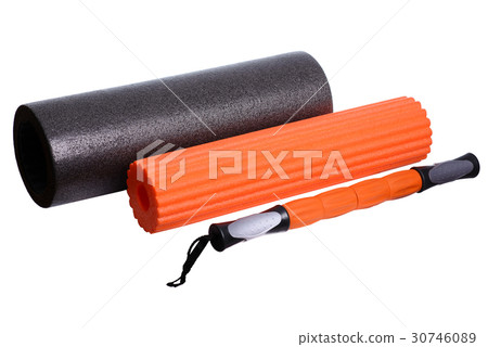 Foam Roller Gym Fitness Equipment Isolated Foam Roller Gym Fitness Equipment Isolated 30746089