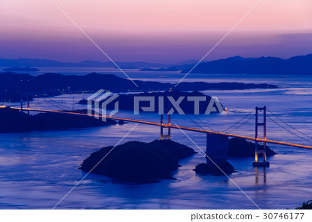 [Setouchi Shimanami Kaido] Kurushima Kaikyo Bridge, evening view 30746177