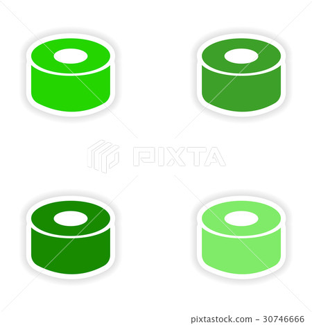 assembly realistic sticker design on paper sushi assembly realistic sticker design on paper sushi 30746666
