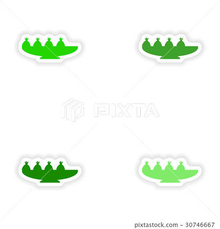 assembly realistic sticker design on paper 30746667
