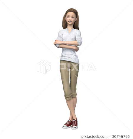 Rough pants Fashion young women perming3DCG illustrations material Rough pants Fashion young women perming3DCG illustrations material 30746765