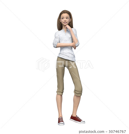 Rough pants Fashion young women perming3DCG illustrations material Rough pants Fashion young women perming3DCG illustrations material 30746767