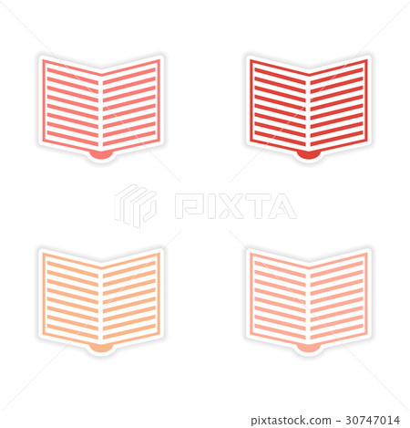 assembly realistic sticker design on paper open 30747014