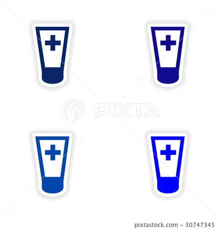 assembly realistic sticker design on paper 30747345