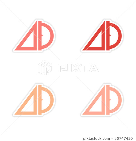 assembly realistic sticker design on paper ruler assembly realistic sticker design on paper ruler 30747430