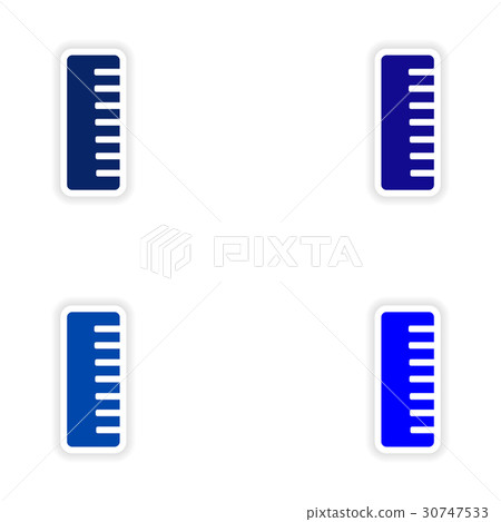 assembly realistic sticker design on paper comb 30747533