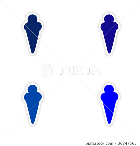 assembly realistic sticker design on paper ice 30747563